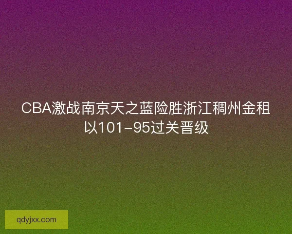 CBA激战南京天之蓝险胜浙江稠州金租以101-95过关晋级